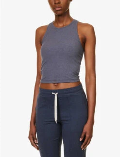 Vuori Plyo Scoop-neck Stretch-rayon Tank Top -Ted Baker Store R04167661 AZUREHEATHER ALT02