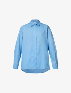 Yoko Pleated-cuff Relaxed-fit Cotton-poplin Shirt