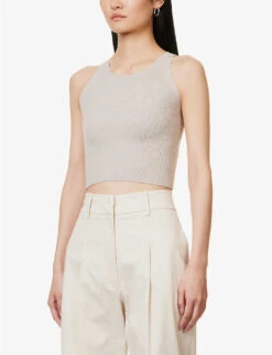 Grace Slim-fit Knitted Top 9 Grace Slim-fit Knitted Top -Ted Baker Store R04167923 OATMEAL ALT02