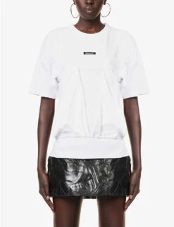 Logo-tab Short-sleeved Cotton-blend T-shirt 9 Logo-tab Short-sleeved Cotton-blend T-shirt -Ted Baker Store R04167960 WHITE ALT02