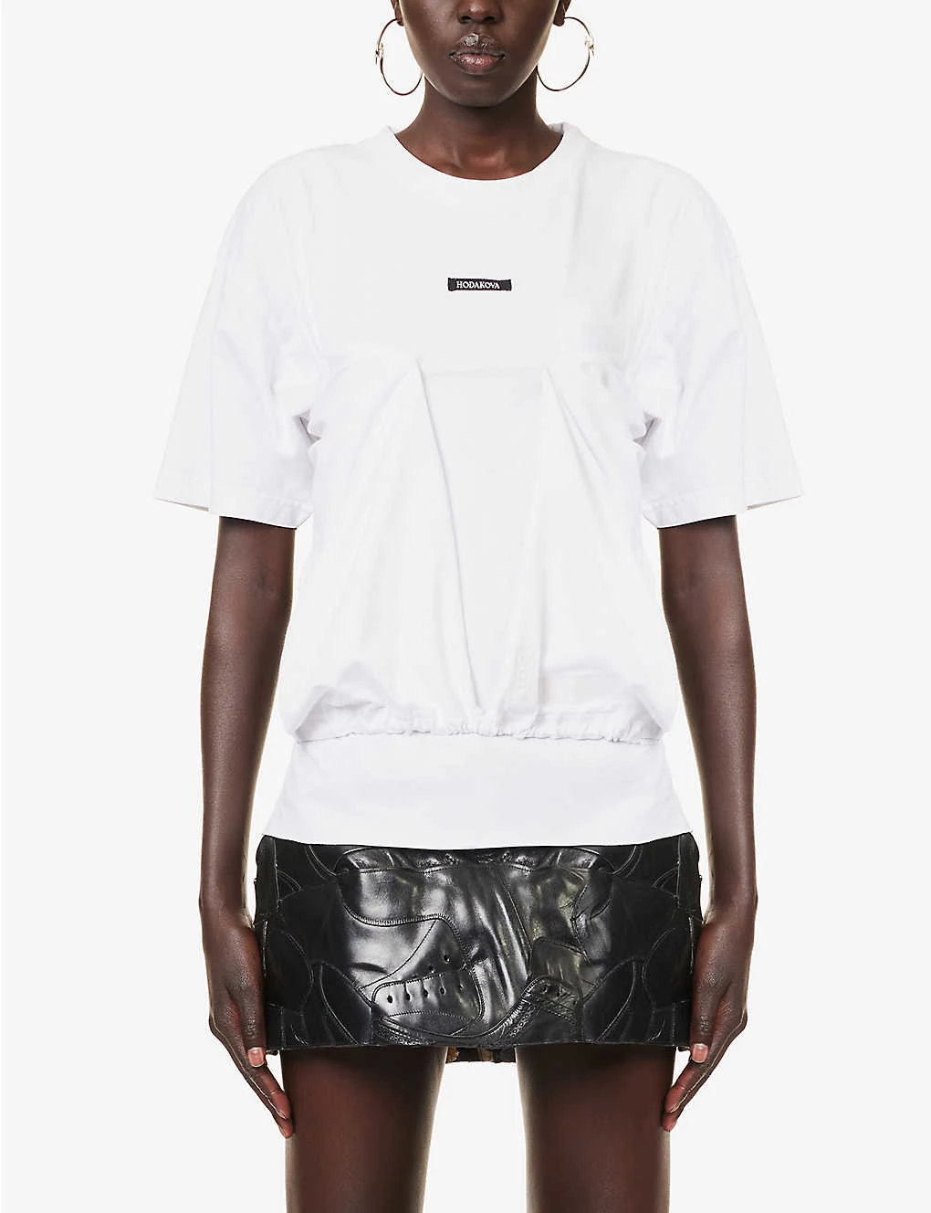 Logo-tab Short-sleeved Cotton-blend T-shirt 5 Logo-tab Short-sleeved Cotton-blend T-shirt - Image 3