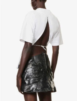 Logo-tab Short-sleeved Cotton-blend T-shirt 10 Logo-tab Short-sleeved Cotton-blend T-shirt -Ted Baker Store R04167960 WHITE ALT03