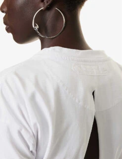 Logo-tab Short-sleeved Cotton-blend T-shirt 11 Logo-tab Short-sleeved Cotton-blend T-shirt -Ted Baker Store R04167960 WHITE ALT04