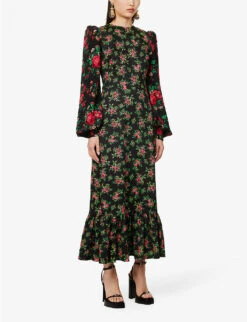 Villanelle Floral-print Cotton Maxi Dress -Ted Baker Store R04168132 BLACK ALT02