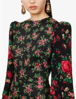 Villanelle Floral-print Cotton Maxi Dress -Ted Baker Store R04168132 BLACK ALT04