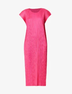 July Round-neck Split-hem Knitted Midi Dress