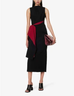 Calatrava Sleeveless Woven Maxi Dress 8 Calatrava Sleeveless Woven Maxi Dress -Ted Baker Store R04168593 BLACKSANGRIA ALT01