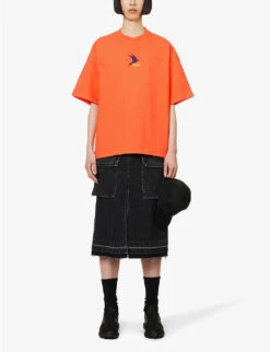 Exclusive Unisex Kria Logo-embroidered Organic Cotton T-shirt -Ted Baker Store R04168672 RED ALT01