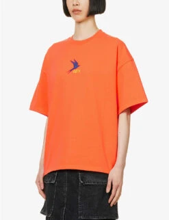 Exclusive Unisex Kria Logo-embroidered Organic Cotton T-shirt -Ted Baker Store R04168672 RED ALT02