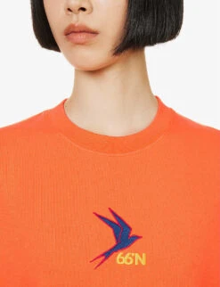 Exclusive Unisex Kria Logo-embroidered Organic Cotton T-shirt -Ted Baker Store R04168672 RED ALT04