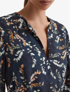 Reiss Hayley Floral-print Woven Midi Dress -Ted Baker Store R04169037 BLACK ALT04