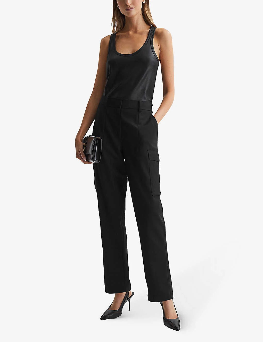 Reiss Lilly Round-neck Sleeveless Metallic Stretch-woven Vest 4 Reiss Lilly Round-neck Sleeveless Metallic Stretch-woven Vest - Image 2