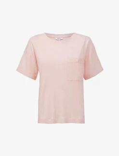 Reiss Sofia Patch-pocket Short-sleeve Cotton-blend T-shirt