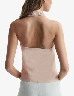 Reiss Freda Draped Stretch-woven Top -Ted Baker Store R04169195 NUDE ALT03