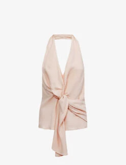 Reiss Freda Draped Stretch-woven Top