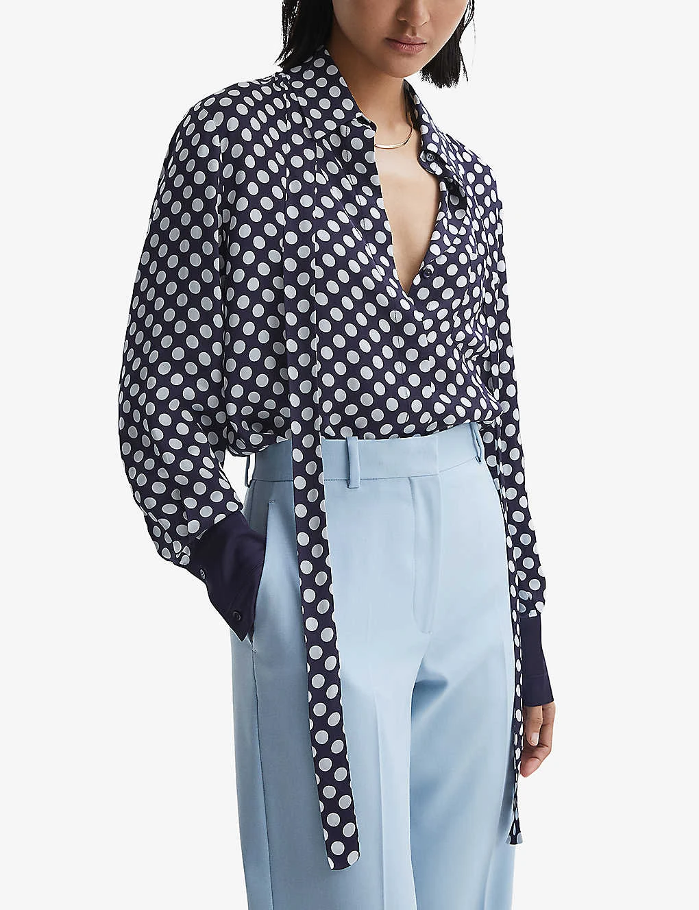 Reiss Ezra Pussybow-tie Polka-dot Woven Blouse 5 Reiss Ezra Pussybow-tie Polka-dot Woven Blouse - Image 3