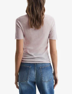 Reiss Alicia Round-neck Knitted Wool T-shirt -Ted Baker Store R04169287 NEUTRAL ALT03