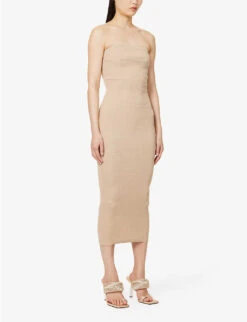 Exclusive Kiera Strapless Knitted Midi Dress -Ted Baker Store R04169552 BEIGE ALT02