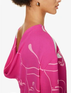 Valentino Panther-print Cowl-back Silk Blouse -Ted Baker Store R04169646 MILKPINKPP ALT04