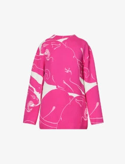 Valentino Panther-print Cowl-back Silk Blouse