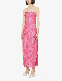 Floral-embroidered Corseted Woven Midi Dress -Ted Baker Store R04169920 TAFFY ALT02