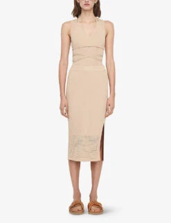 Joseph Ribbed Mid-rise Stretch-knit Midi Pencil Skirt -Ted Baker Store R04169973 DESERTCOMBO ALT01