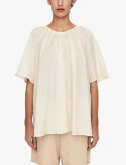 Joseph Blackwell Pleated Relaxed-fit Woven Top -Ted Baker Store R04169979 ALABASTER ALT02