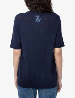 Zadig & Voltaire Ida Printed-logo Cashmere Jumper -Ted Baker Store R04171157 ENCRE ALT03