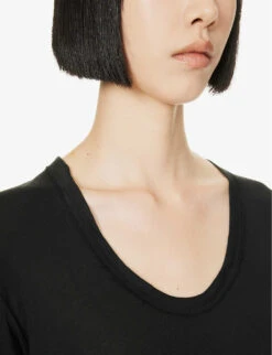 Long-sleeved Scoop-neck Cotton Midi Dress -Ted Baker Store R04171263 BLACK ALT04