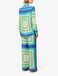 Samson Abstract-pattern Regular-fit Silk-blend Shirt -Ted Baker Store R04172393 SCARFPRINTMYKONOS ALT03