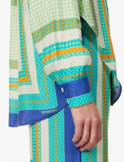 Samson Abstract-pattern Regular-fit Silk-blend Shirt -Ted Baker Store R04172393 SCARFPRINTMYKONOS ALT05