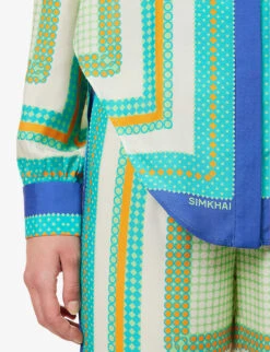 Samson Abstract-pattern Regular-fit Silk-blend Shirt -Ted Baker Store R04172393 SCARFPRINTMYKONOS ALT06