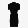 MM6 Maison Margiela Distressed Cut-out Slim-fit Cotton And Alpaca-blend Knitted Mini Dress -Ted Baker Store R04172520 BLACK M