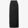 MM6 Maison Margiela Crinkle-texture Mid-rise Satin Maxi Skirt -Ted Baker Store R04172528 BLACK M