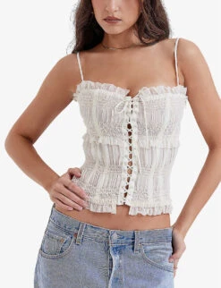 Lula Lace-up Crepe Top 11 Lula Lace-up Crepe Top -Ted Baker Store R04173005 IVORY ALT04