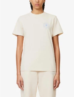 Sporty & Rich X Prince Club Logo-printed Cotton-jersey T-shirt -Ted Baker Store R04173068 CREAMBLUE ALT02