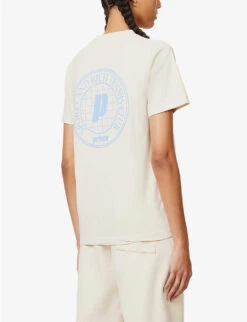 Sporty & Rich X Prince Club Logo-printed Cotton-jersey T-shirt -Ted Baker Store R04173068 CREAMBLUE ALT03