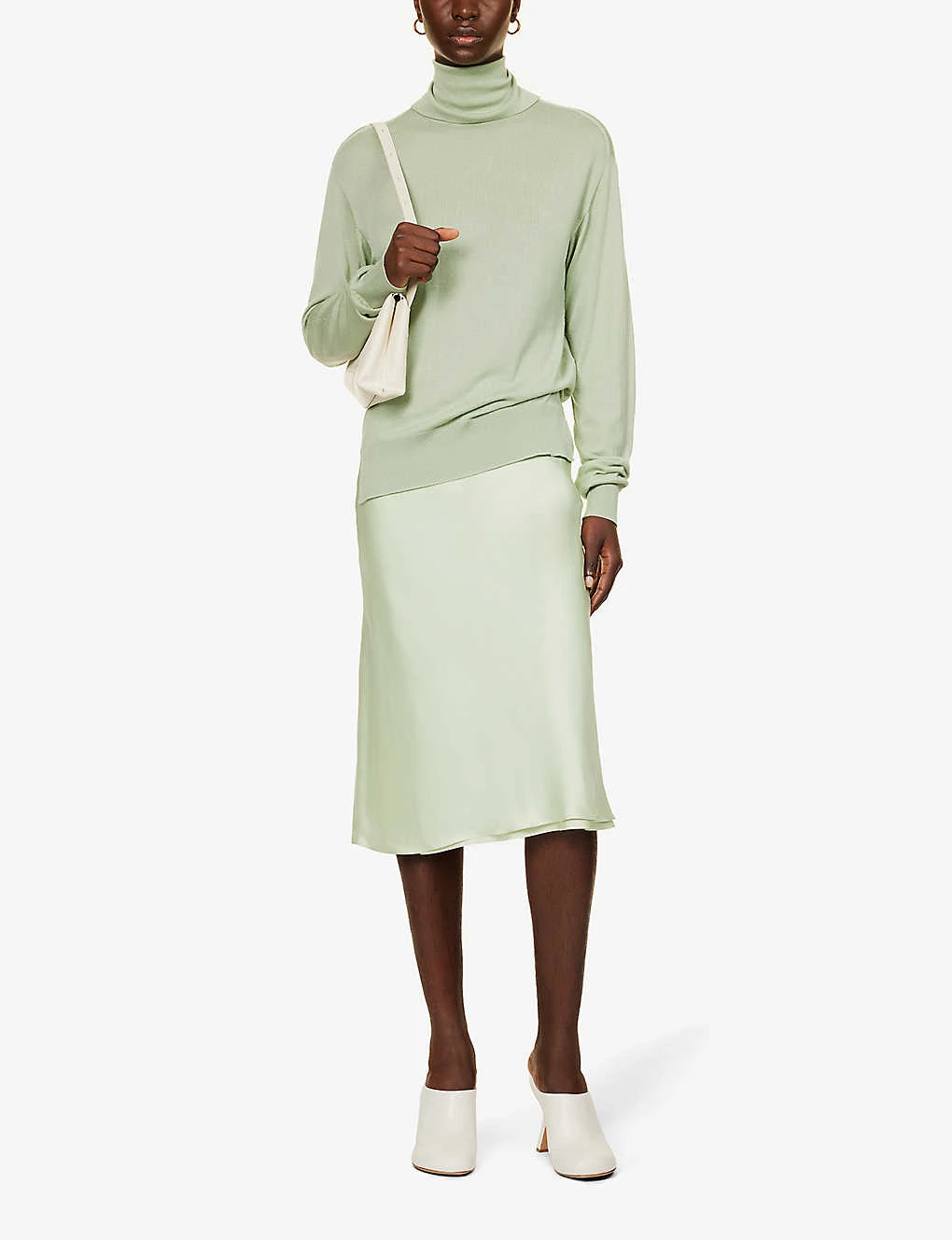 Jil Sander Flared-hem Elasticated-waistband Satin Midi Skirt 4 Jil Sander Flared-hem Elasticated-waistband Satin Midi Skirt - Image 2