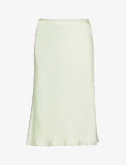 Jil Sander Flared-hem Elasticated-waistband Satin Midi Skirt