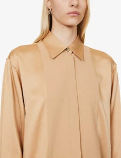 Jil Sander Contrasting-panel Long-line Woven Shirt 13 Jil Sander Contrasting-panel Long-line Woven Shirt -Ted Baker Store R04173119 226 ALT05