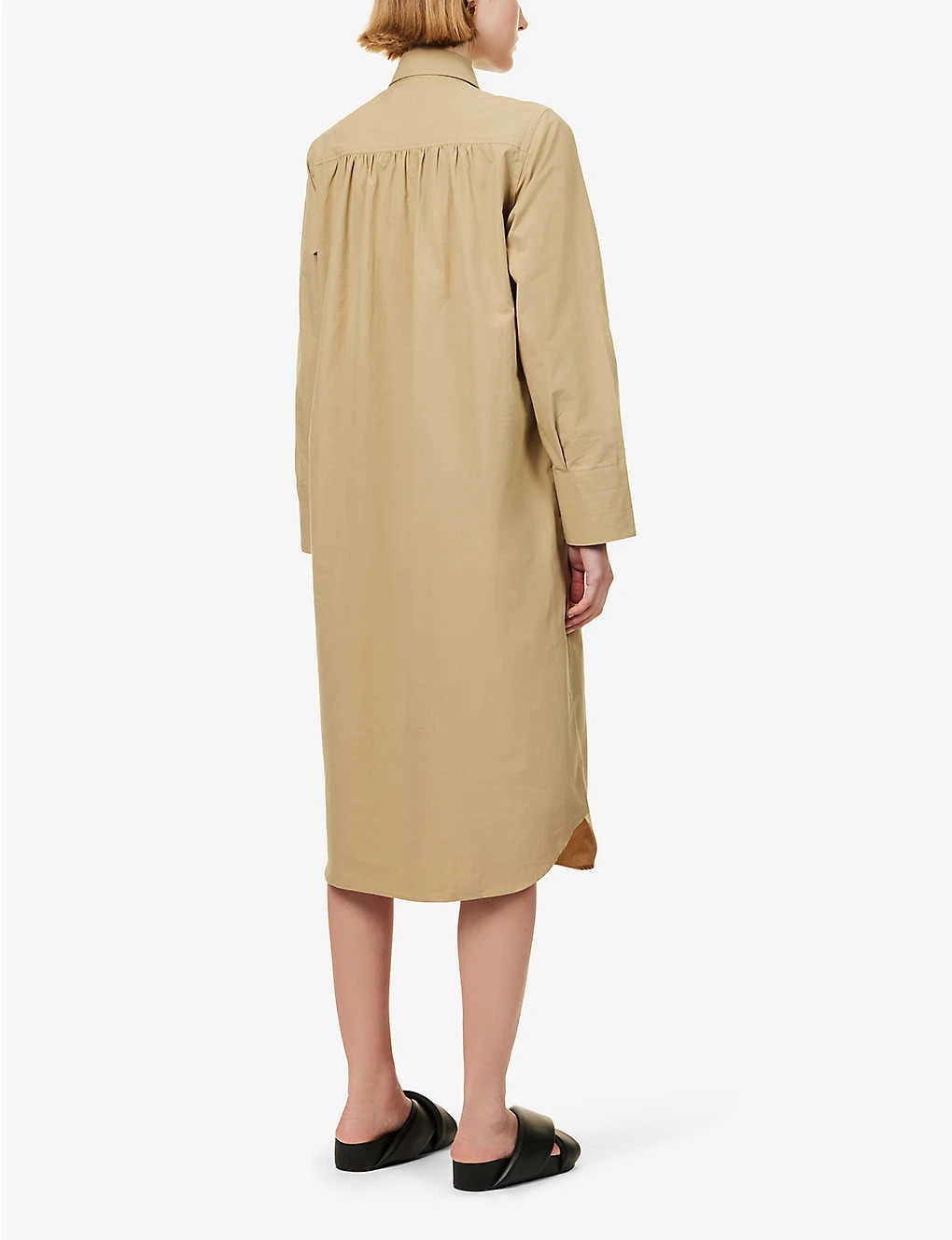 Long-sleeved Organic-cotton Midi Shirt Dress 6 Long-sleeved Organic-cotton Midi Shirt Dress - Image 4
