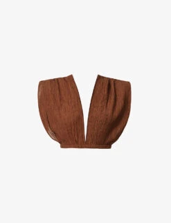 Exclusive Kamala Cropped Silk-blend Top