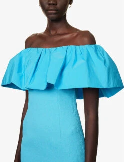 Rebecca Vallance Cecily Off-the-shoulder Stretch-woven Mini Dress -Ted Baker Store R04174364 BLUE ALT04
