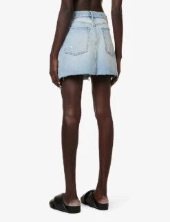 FRAME Le High ‘N’ Tight Distressed Recycled Denim-blend Mini Skirt -Ted Baker Store R04174420 LEGACYBAINES ALT03