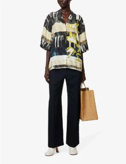 Skye Abstract-print Relaxed-fit Silk-blend Shirt -Ted Baker Store R04174444 SKYEPRINT ALT01