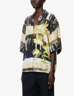 Skye Abstract-print Relaxed-fit Silk-blend Shirt -Ted Baker Store R04174444 SKYEPRINT ALT02