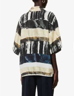 Skye Abstract-print Relaxed-fit Silk-blend Shirt -Ted Baker Store R04174444 SKYEPRINT ALT03