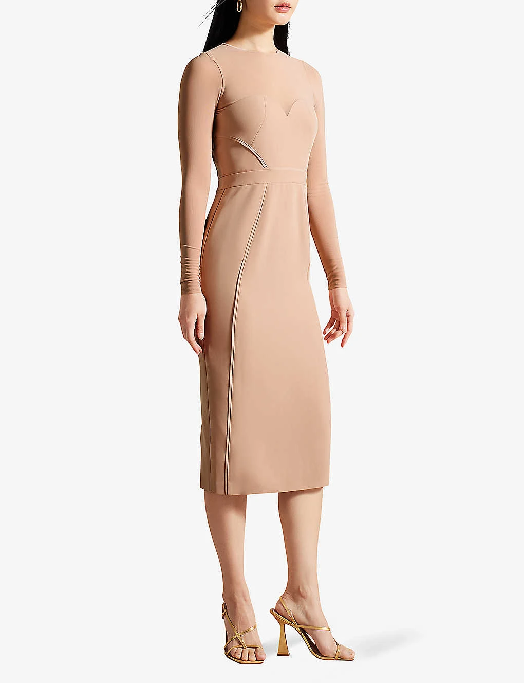 Ted Baker Ivylou Mesh-panelled Stretch-woven Midi Dress 4 Ted Baker Ivylou Mesh-panelled Stretch-woven Midi Dress - Image 2