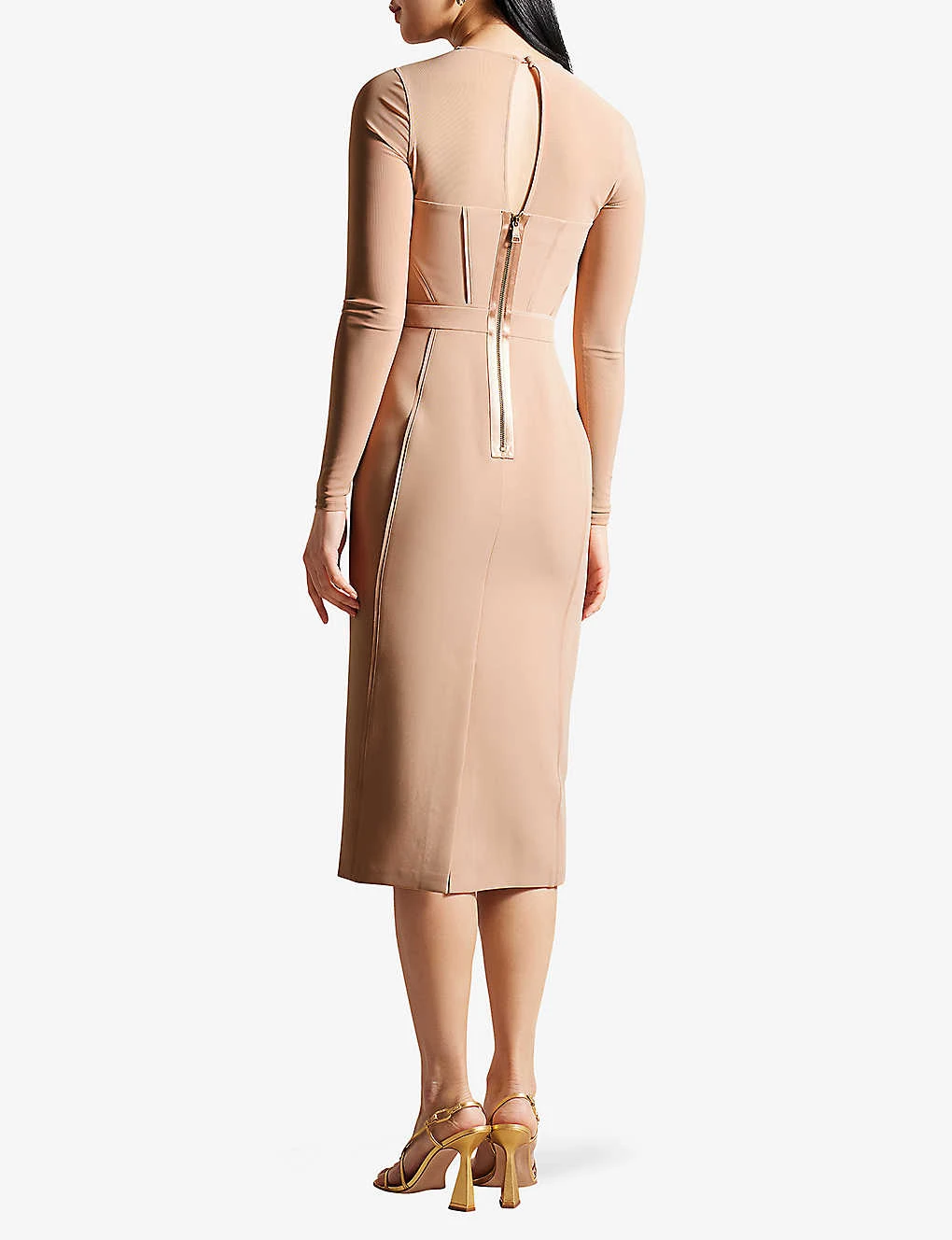 Ted Baker Ivylou Mesh-panelled Stretch-woven Midi Dress 6 Ted Baker Ivylou Mesh-panelled Stretch-woven Midi Dress - Image 4