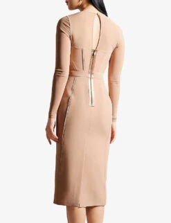 Ted Baker Ivylou Mesh-panelled Stretch-woven Midi Dress 11 Ted Baker Ivylou Mesh-panelled Stretch-woven Midi Dress -Ted Baker Store R04174569 NUDE ALT04